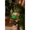 LumiLamp Tiffany Tischlampe Weihnachtsbaum 17x17x23 cm  Grün Glas