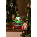 LumiLamp Lampada da tavolo Tiffany Albero di Natale 17x17x23 cm  Verde Vetro