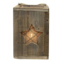Clayre & Eef Wind Light 19x19x28 cm Brown Wood Star