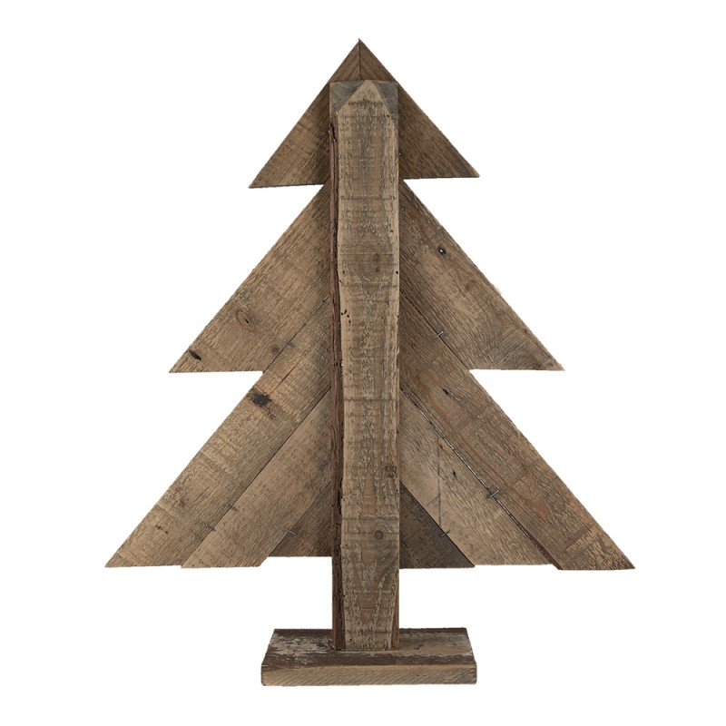 Clayre & Eef Dekoration Weihnachtsbaum 48x10x56 cm Braun Holz