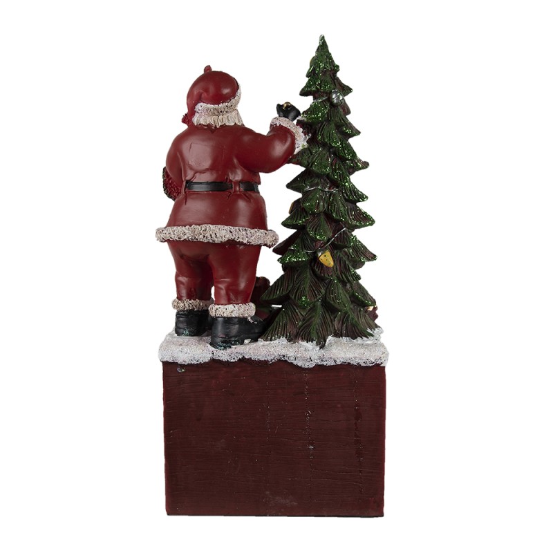 Clayre & Eef Statuetta Babbo Natale  16x10x34 cm Rosso Verde  Plastica