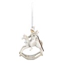 Clayre & Eef Ornamento Natalizio Cavallo a dondolo 20 cm Beige Plastica