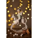 Clayre & Eef Christmas Ornament Rocking Horse 20 cm Beige Plastic