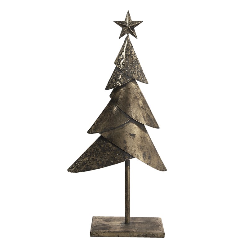 Clayre & Eef Figur Weihnachtsbaum 25x12x55 cm Kupferfarbig Eisen