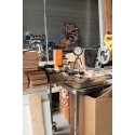 Clayre & Eef Targhetta con testo 48x60 cm Blu Ferro Garage