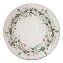 Clayre & Eef Assiette de petit déjeuner Ø 21 cm Vert Porcelaine Fleurs