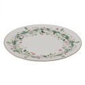 Clayre & Eef Assiette de petit déjeuner Ø 21 cm Vert Porcelaine Fleurs