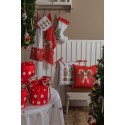 Clayre & Eef Kitchen Apron 70x85 cm White Red Cotton Nutcrackers