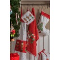 Clayre & Eef Kitchen Apron 70x85 cm White Red Cotton Nutcrackers