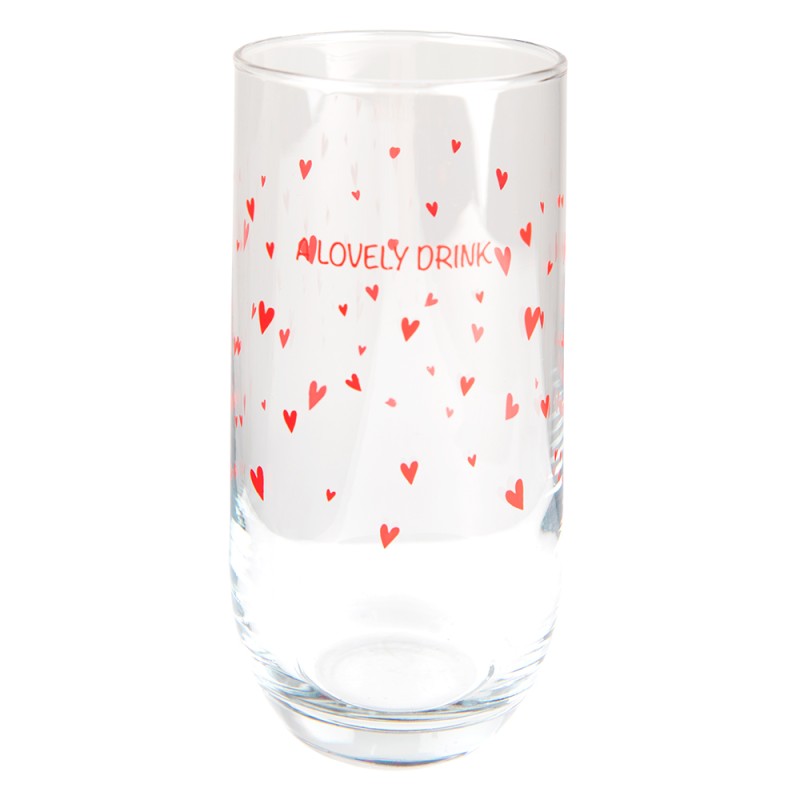 Clayre & Eef Water Glass 280 ml Glass Hearts A lovely drink