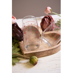 Clayre & Eef Waterglas  280 ml Glas Harten A lovely drink