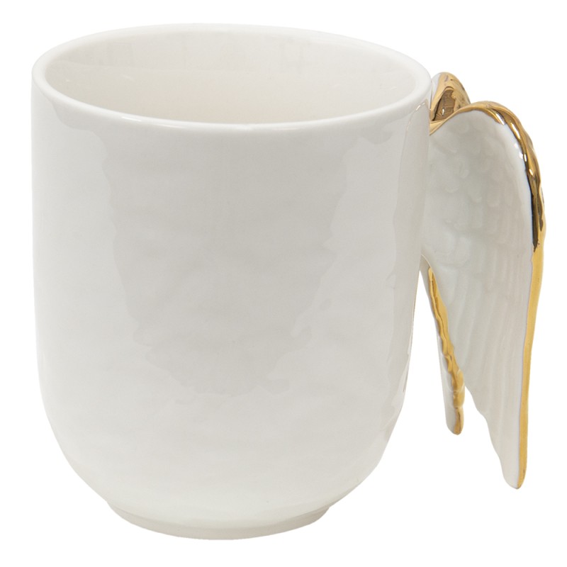 Clayre & Eef Mug 350 ml White Ceramic Wings