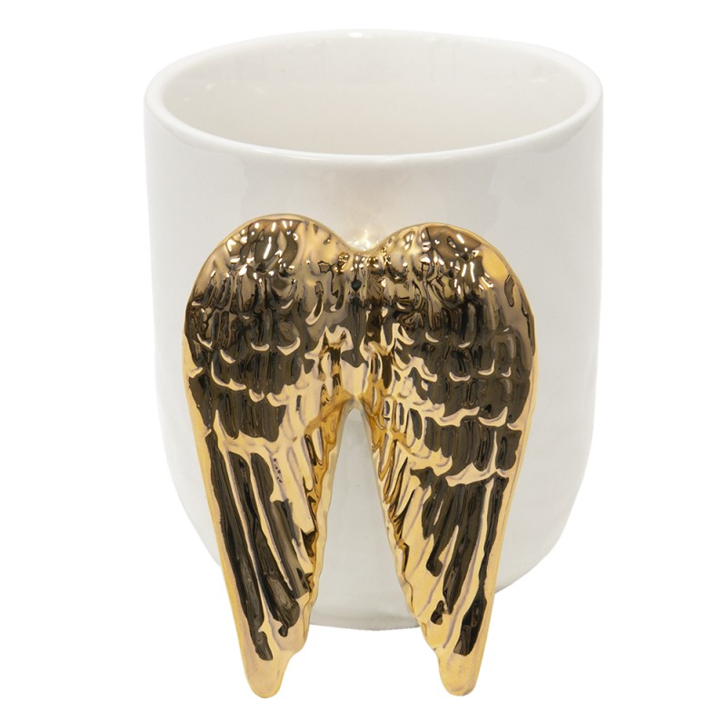 Clayre & Eef Mug 350 ml White Ceramic Wings