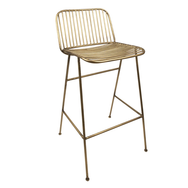 Clayre & Eef Bar Stool 46x45x91 cm Gold colored Iron