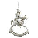 Clayre & Eef Ornamento Natalizio Cavallo a dondolo 12 cm Beige Plastica