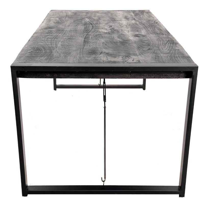 Clayre & Eef Table de salle à manger 180x90x76 cm Noir Bois