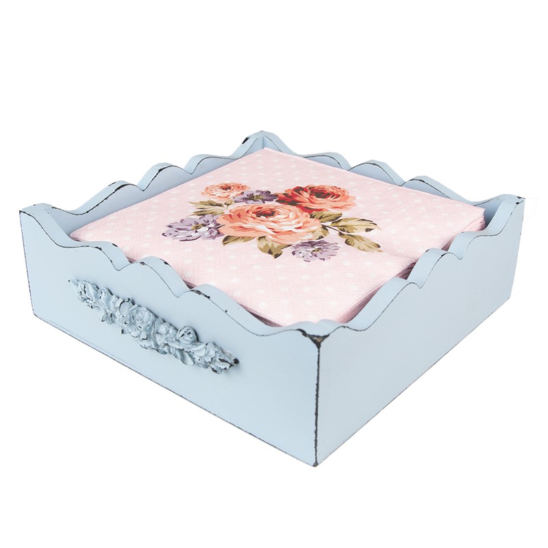 Clayre & Eef Servetten Papier Set van 20  33x33 cm (20) Roze Papier Bloemen