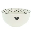 Clayre & Eef Soup Bowl 500 ml White Black Porcelain Hearts