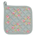 Clayre & Eef Manique 20x20 cm Vert Coton Fleurs