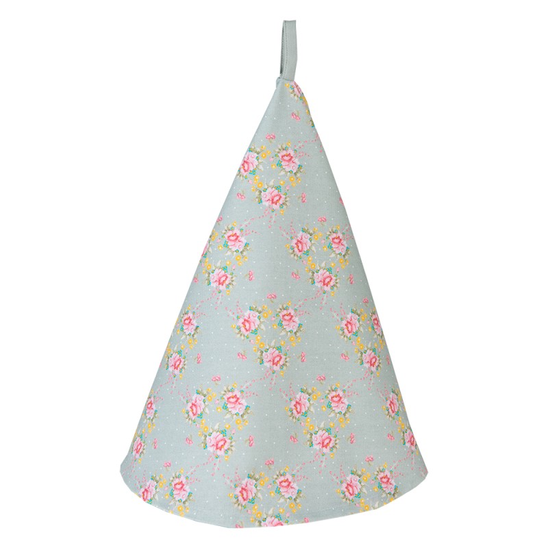 Clayre & Eef Torchon Ø 80 cm Vert Coton Rond Fleurs