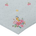 Clayre & Eef Table Runner 50x160 cm Green Cotton Flowers