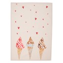 Clayre & Eef Asciugamani da cucina 50x70 cm Beige Rosa  Cotone Rettangolo Gelato