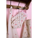 Clayre & Eef Oven Mitt 18x30 cm Beige Pink Cotton Ice Cream