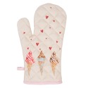 Clayre & Eef Kinderofenhandschuh 12x21 cm Beige Rosa Baumwolle Eis