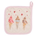 Clayre & Eef Presina 20x20 cm Beige Rosa  Cotone Quadrato Gelato