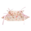 Clayre & Eef Brotkorb 35x35x8 cm Beige Rosa Baumwolle Quadrat Eis