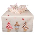 Clayre & Eef Cestino del pane 35x35x8 cm Beige Rosa  Cotone Quadrato Gelato