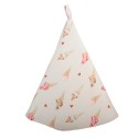 Clayre & Eef Tea Towel  Ø 80 cm Beige Pink Cotton Round Ice Cream