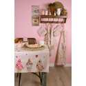 Clayre & Eef Tea Towel  Ø 80 cm Beige Pink Cotton Round Ice Cream