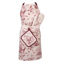 Clayre & Eef Kitchen Apron 70x85 cm White Pink Cotton Reindeers