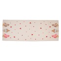 Clayre & Eef Chemin de table 50x140 cm Beige Rose Coton Rectangle Crème glacée