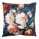 Clayre & Eef Decorative Cushion 45x45 cm Blue Orange Polyester Flowers