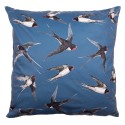 Clayre & Eef Cushion Cover 45x45 cm Blue White Polyester Birds