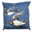 Clayre & Eef Kussenhoes  45x45 cm Blauw Wit Polyester Vogels