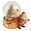 Clayre & Eef Snow Globe Santa Claus 14x10x14 cm Brown Red Plastic Glass