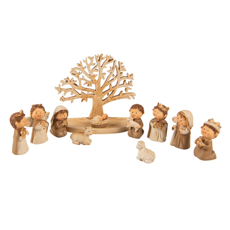Clayre & Eef Figurine Nativity Scene 10 cm Brown Polyresin