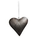 Clayre & Eef Decorative Pendant 15x15 cm Grey Iron Heart-Shaped