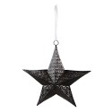 Clayre & Eef Decorazione pendente Stella 25x27 cm Nero Ferro