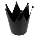 Clayre & Eef Tealight Holder Crown Ø 13x14 cm Black Iron