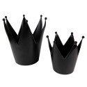 Clayre & Eef Tealight Holder Crown Ø 13x14 cm Black Iron