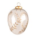 Clayre & Eef Christmas Bauble Ø 12 cm Transparent Glass Oval Twigs