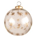 Clayre & Eef Weihnachtskugel Ø 12 cm Transparant Glas Sterne