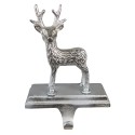 Clayre & Eef Haken für Weihnachtssocke Rentier 21 cm Silberfarbig Aluminium