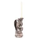 Clayre & Eef Kerzenständer Engel 29 cm Grau Kunststoff