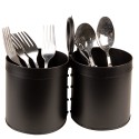 Clayre & Eef Cutlery Tray 22x11x21 cm Black Iron