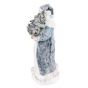 Clayre & Eef Statuetta Babbo Natale  21 cm Grigio Blu Poliresina